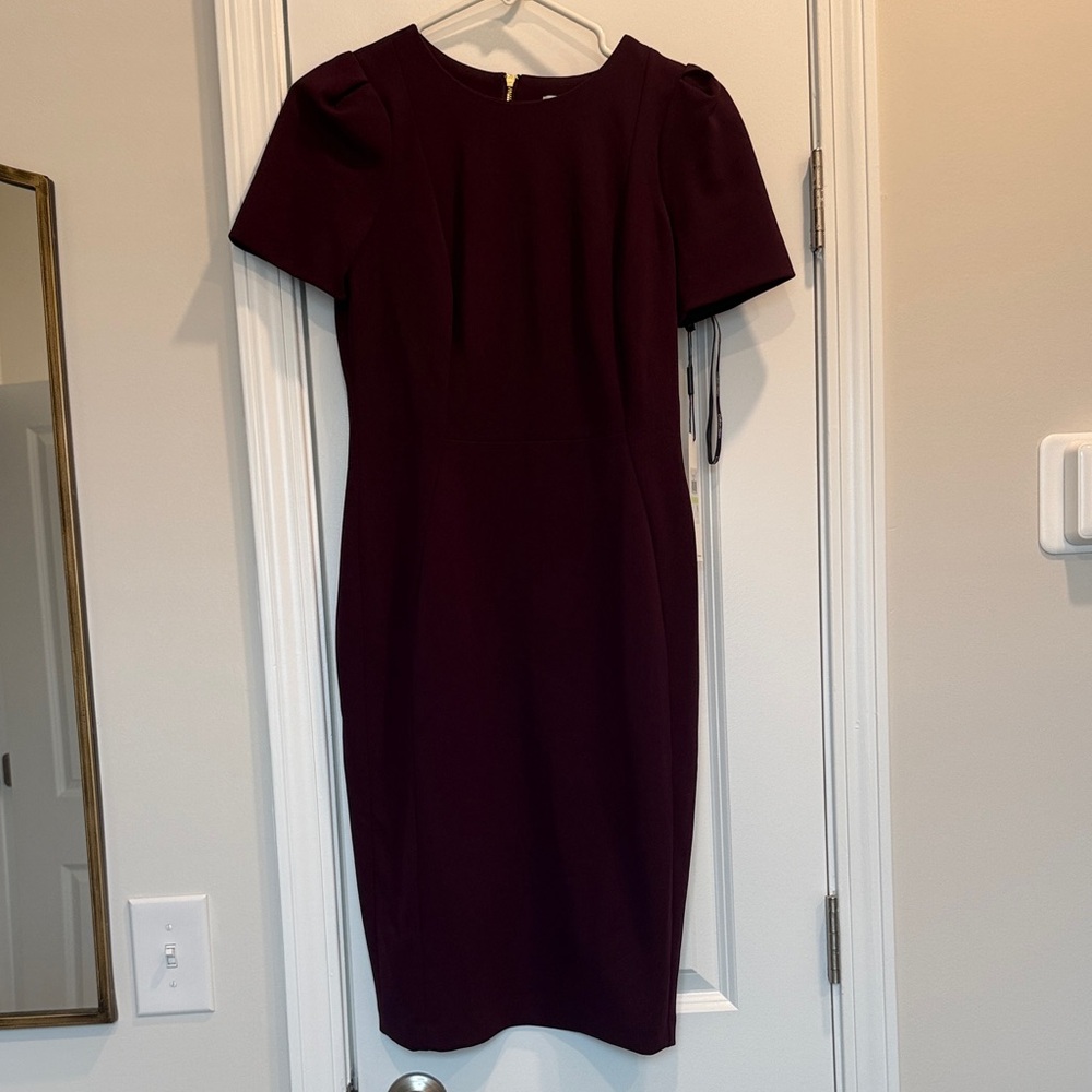 Calvin Klein Deep Burgundy/Plum Midi Dress